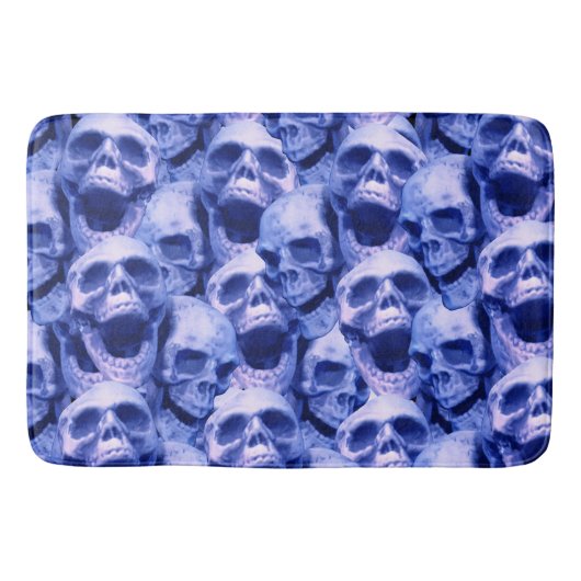 Donkere blauwe schedels badmat (Voorkant)