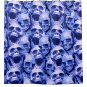 Donkere blauwe schedels douchegordijn (Voorkant)