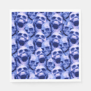 Donkere blauwe schedels servet