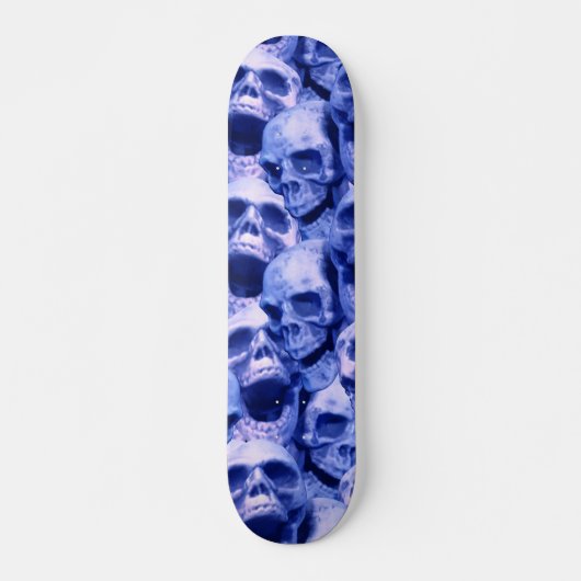 Donkere blauwe schedels skateboard (Voorkant)