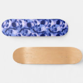 Donkere blauwe schedels skateboard (Horizontaal)