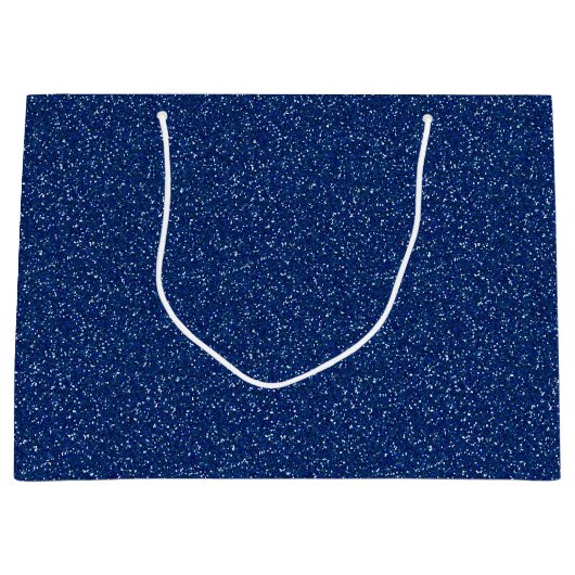 Donkere blauwe sparkle glitter grote cadeau groot cadeauzakje (Voorkant)