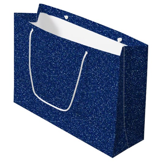 Donkere blauwe sparkle glitter grote cadeau groot cadeauzakje (Voorkant Gekanteld)