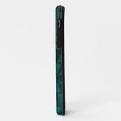 Donkere Blauwgroen  Damask Monogram-draagtas Case-Mate iPhone Case (Achterkant/links)