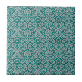 Donkere Blauwgroen Damask Tegeltje