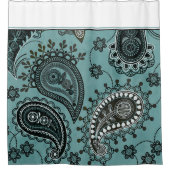 Donkere blauwgroen douchegordijn (Voorkant)