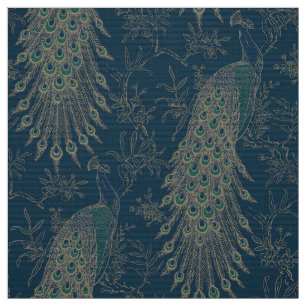 Donkere Blauwgroen en gouden Victoriaans tekenmerk Stof