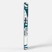 Donkere blauwgroen en witte doodles Case-Mate iPhone case (Achterkant / Rechts)