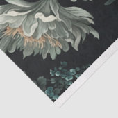  donkere Blauwgroen en witte flora ontkoppeling Tissuepapier (Detail)