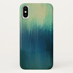 Donkere Blauwgroen kunsttextuur Foto toevoegen iPhone X Hoesje