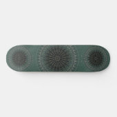 Donkere Blauwgroen Mandala Skateboard (Horizontaal)