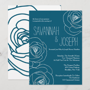 Donkere Blauwgroen moderne huwelijkskunst, huwelij Kaart