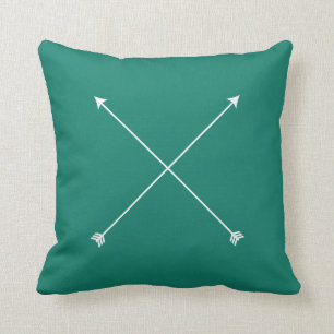 Donkere Blauwgroen Moderne Pijl Minimale Kussen