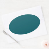 Donkere Blauwgroen ovale Sticker (Envelop)