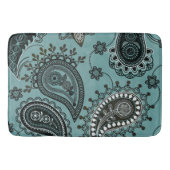 Donkere blauwgroen paisley badmat (Voorkant)