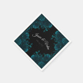 Donkere Blauwgroen Rozen bruiloft Napkins Servet (Hoek)