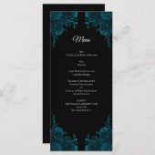 Donkere Blauwgroen Rozen Weddenschappen Menu (Voorkant / Achterkant)