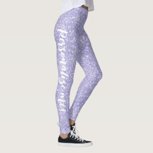 Donkere Bleke Paarse Glitter CUSTOM-TEKST Leggings