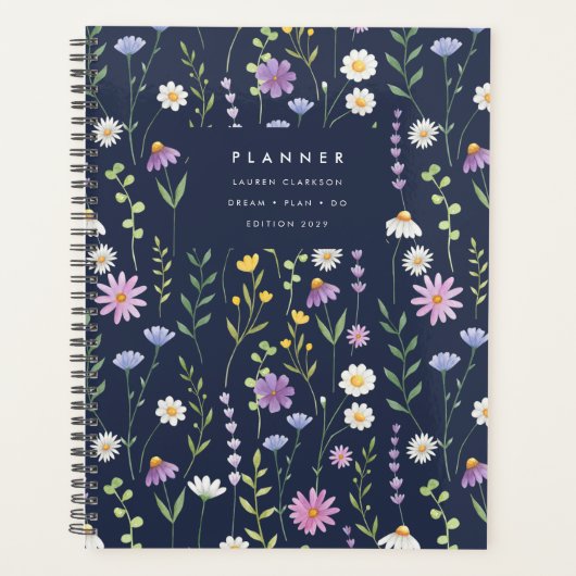 Donkere Bloem Botanische Tuin Planner (Voorkant)