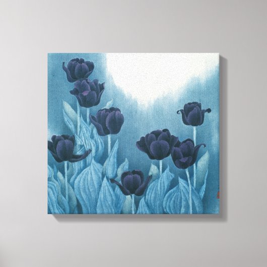 Donkere bloemen canvas afdruk (Voorkant)