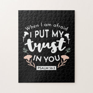Donkere bloemen Christelijke kunst - Psalm 56:3 Legpuzzel
