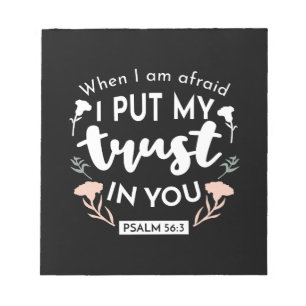 Donkere bloemen Christelijke kunst - Psalm 56:3 Notitieblok