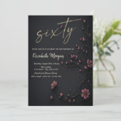 Donkere bloemen Gotische 60e verjaardag Kaart (Staand voorkant)