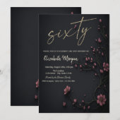 Donkere bloemen Gotische 60e verjaardag Kaart (Voorkant / Achterkant)