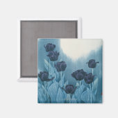 Donkere bloemen magneet (Voorkant / Achterkant)