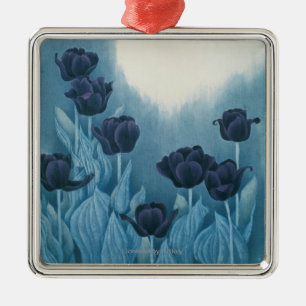 Donkere bloemen metalen ornament