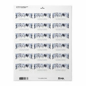 Donkere Bloemen | Waterverf bruiloft Etiket (Full Sheet)