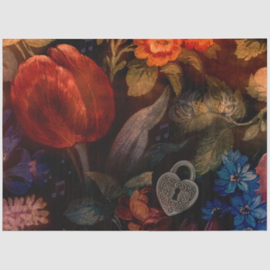 Donkere bloementijgertulp tissuepapier (Voorkant)