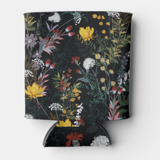 Donkere bloementuin: bloeiend nachtpatroon blikjeskoeler