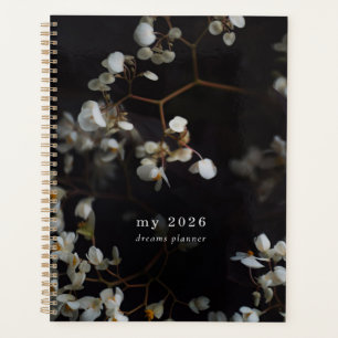 Donkere bloemesthetiek planner