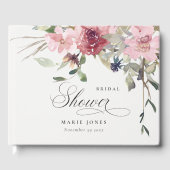 Donkere Blozende Roze Wilde Bloem Bruidsdouche Gastenboek (Voorkant)