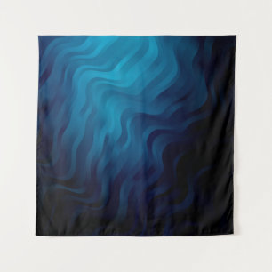 Donkere BLUE achtergrond met lijnen. Kleurrijke il Wandkleed