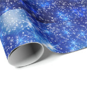 Donkere blurred Blue Starry sterren Kerstmis Cadeaupapier (Rol Hoek)