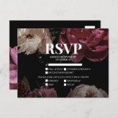 Donkere blush Bourgundy Meal Choices Weddenschap R Uitnodiging Briefkaart (Voorkant / Achterkant)