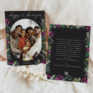 Donkere Bohemian Leuke Botanicals 1 Foto Kwanzaa Feestdagenkaart