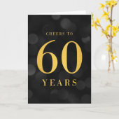 Donkere Bokeh Gold Cheers tot 60 jaar verjaardag Kaart (Gele Bloem)