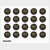 Donkere Bokeh Gold Cheers tot 80 jaar verjaardag Ronde Sticker (Vel)