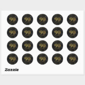 Donkere Bokeh Gold Cheers tot 90 jaar verjaardag Ronde Sticker (Vel)