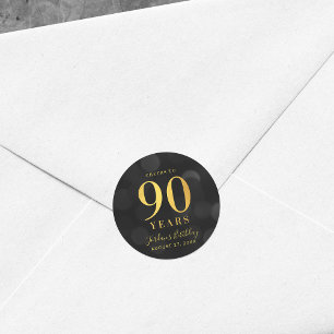 Donkere Bokeh Gold Cheers tot 90 jaar verjaardag Ronde Sticker