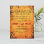 Donkere bomen Sinaasappel Gedicht Halloween Party Kaart (Staand voorkant)