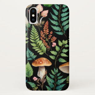 Donkere bos Paddestoel Woodland Pattern Art iPhone X Hoesje