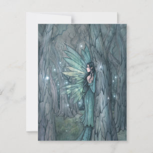 Donkere Bosfee Mystieke Fantasie Kunst Briefkaart