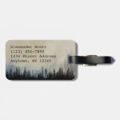 Donkere bosmonogram | Aangepast neutraal Bagagelabel (Achterkant horizontaal)