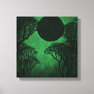 Donkere bossen Eclipse Canvas afdrukken