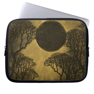 Donkere bossen Eclipse-laptoptas, goud Laptop Sleeve