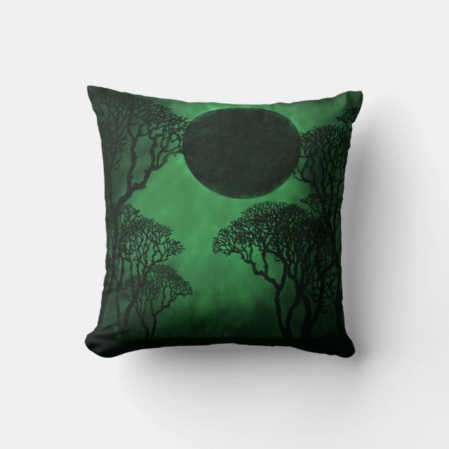 Donkere bossen Eclipse Pillow, groen Kussen (Voorkant)